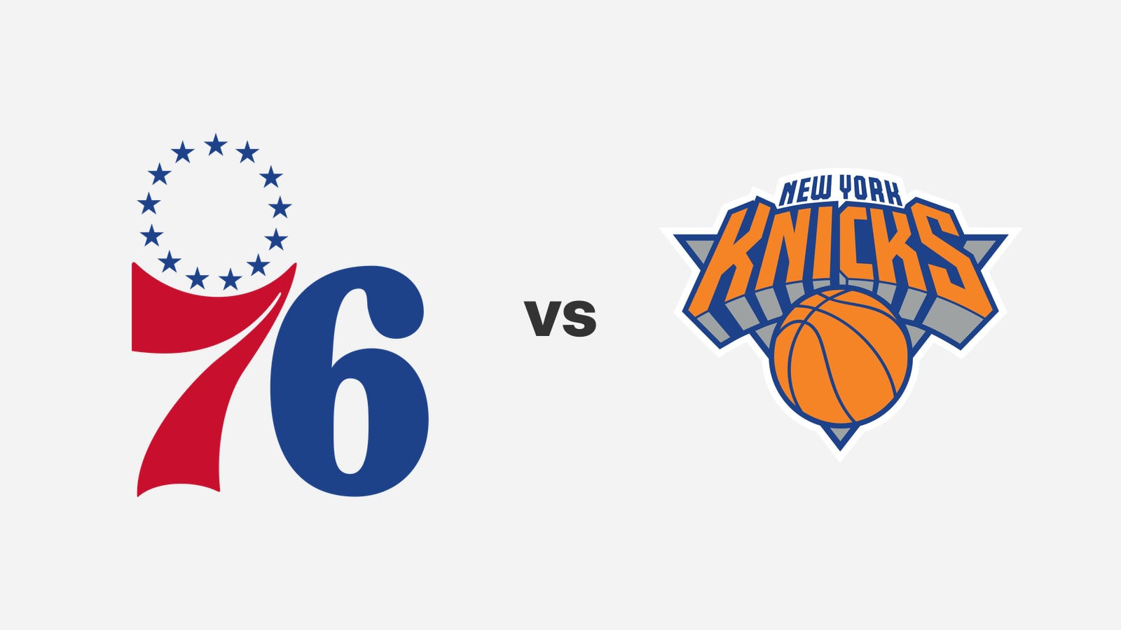 The Philadelphia 76ers and New York Knicks team logos side by side