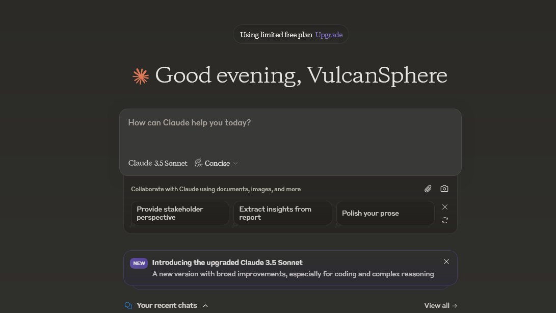 Screenshot of the Claude chatbot web interface with a text box asking how Claude can help