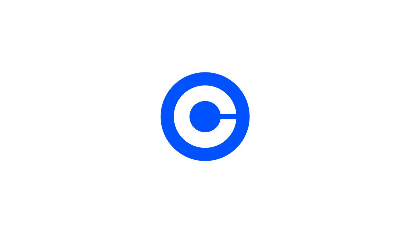 The blue circular Coinbase 'C' icon on a white background