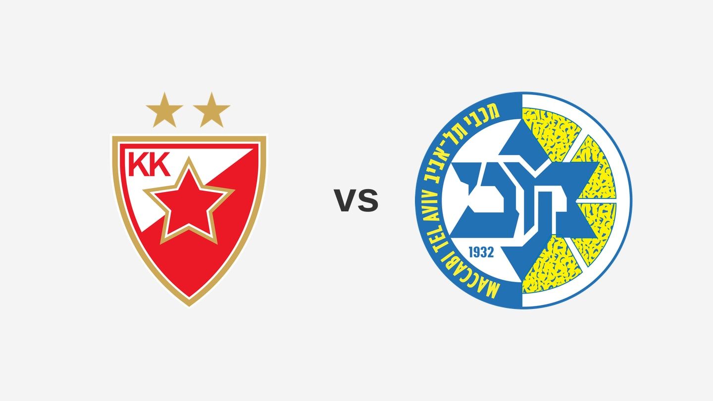 The Crvena zvezda and Maccabi Tel Aviv team logos side by side