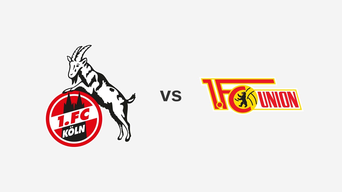 The 1. FC Köln and Union Berlin team logos side by side