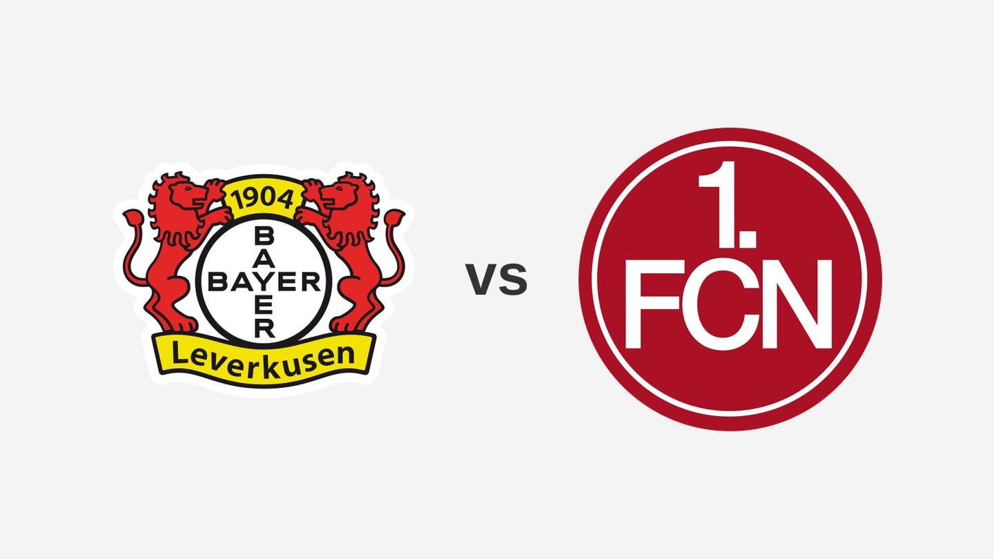 The Bayer 04 Leverkusen and 1. FC Nürnberg team logos side by side