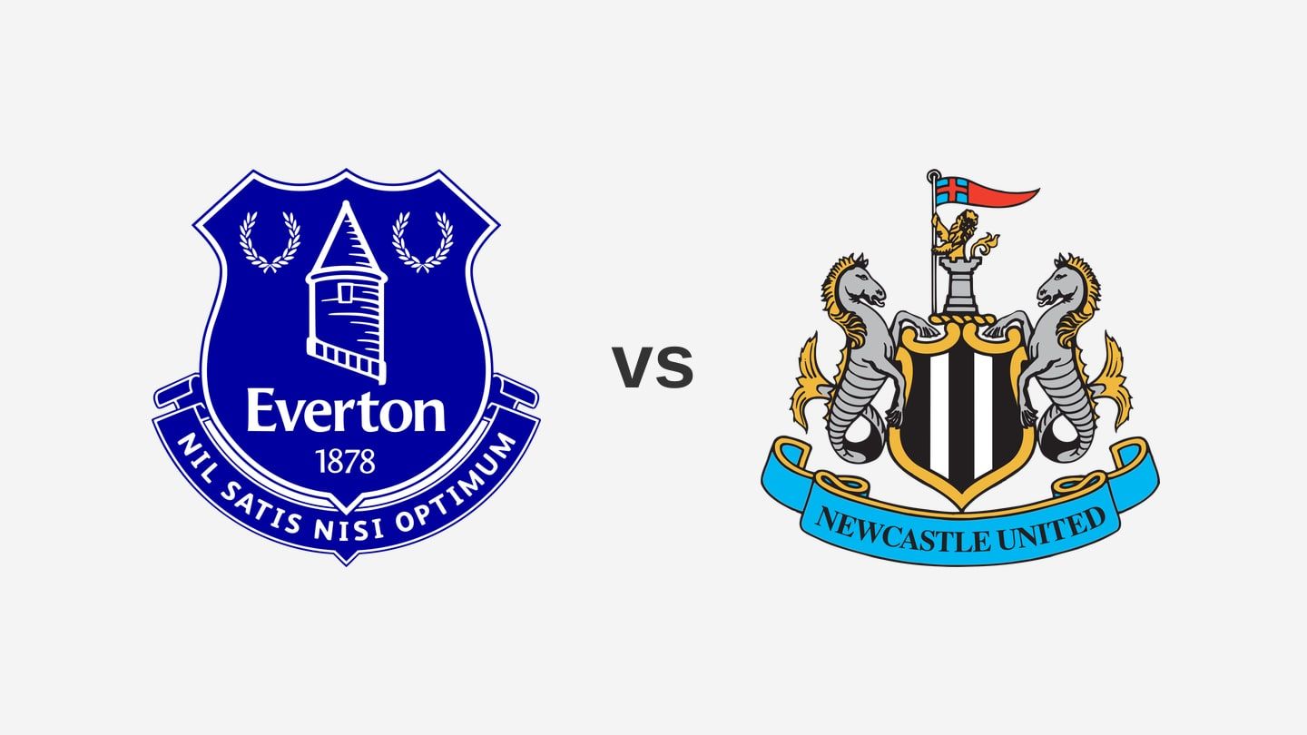 The Everton and Newcastle United team logos side by side
