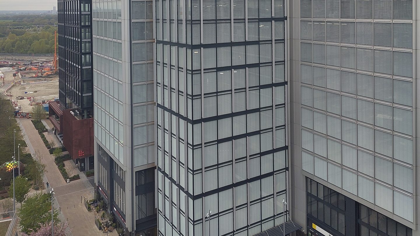 Glass office towers at Endeavour Square in Stratford, east London, where the Financial Conduct Authority has its head office
