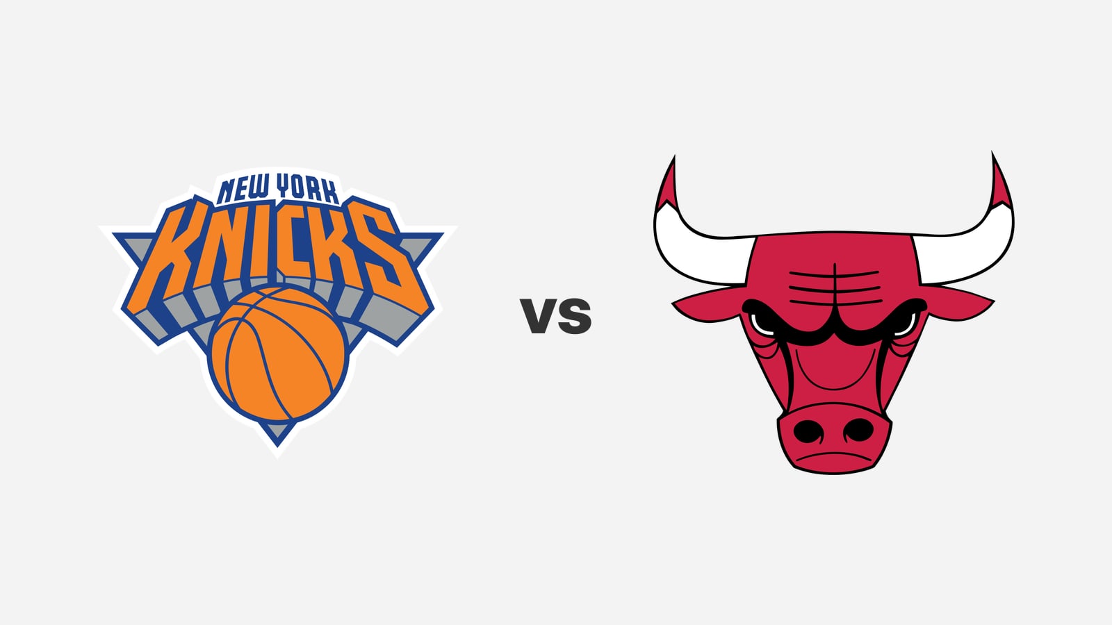 The New York Knicks and Chicago Bulls team logos side by side