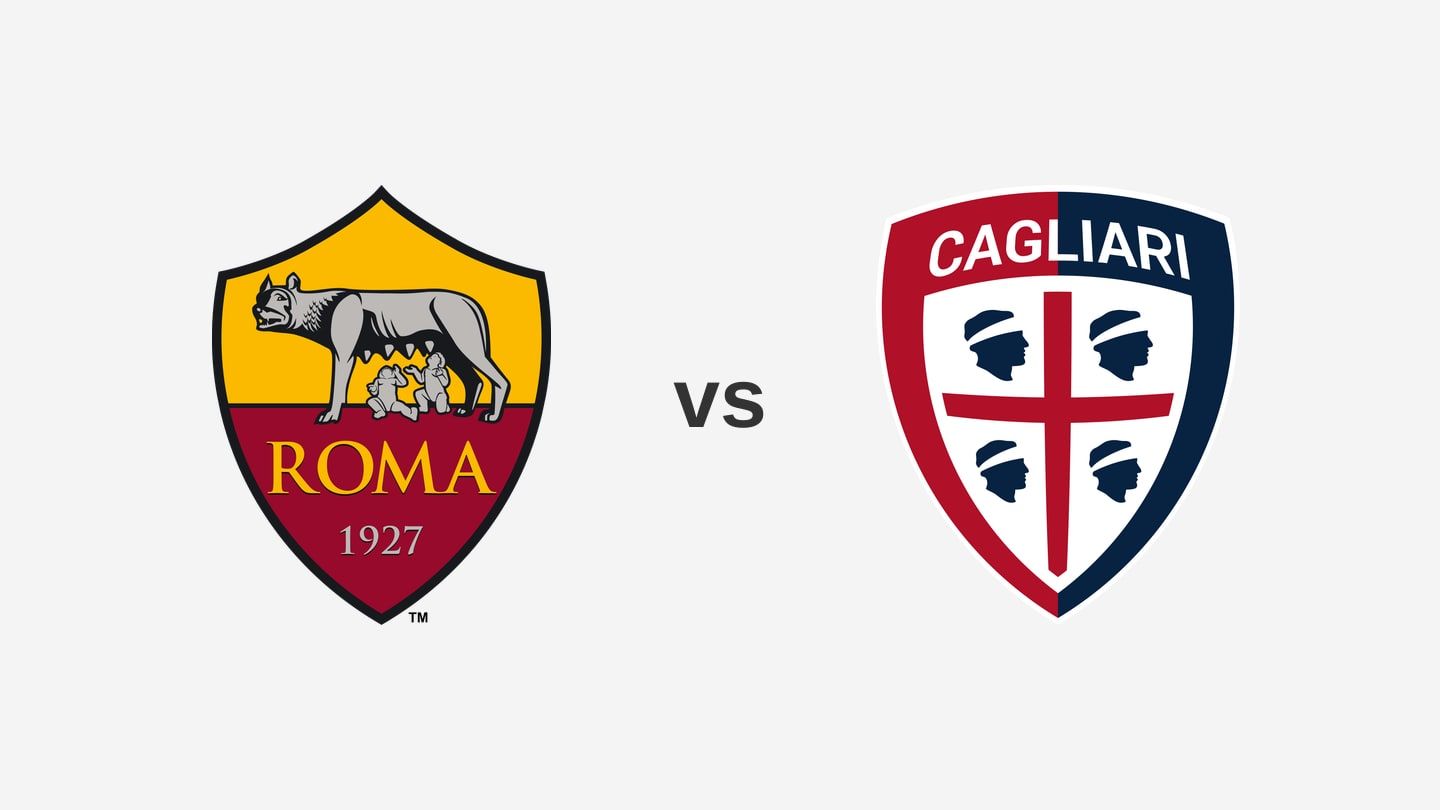 The Roma and Cagliari team logos side by side