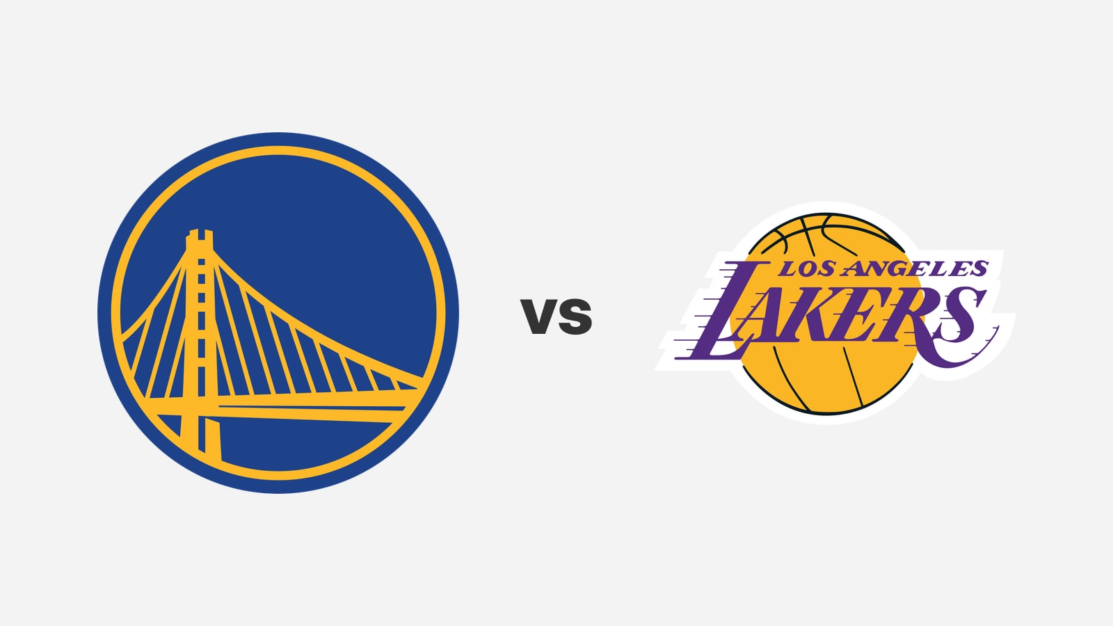 The Golden State Warriors and Los Angeles Lakers team logos side by side
